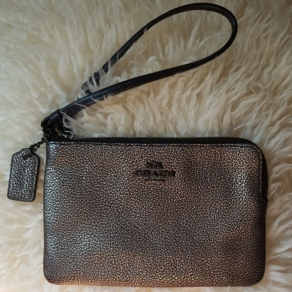 Black and Gold Coach Wristlet